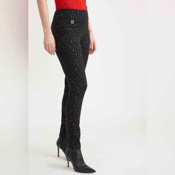 Joseph Ribkoff Pants - Joseph Ribkoff Black Multicolor Sparkle Pull-On Pants Women’s Size 6